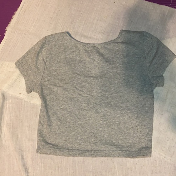 Heather grey short sleeve crop top - Picture 3 of 4